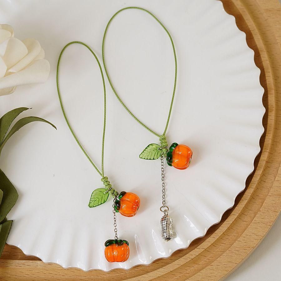 Accessories Bag Charm Key Chain Key Ring Car Keyring Ornament Persimmon Keychain - A