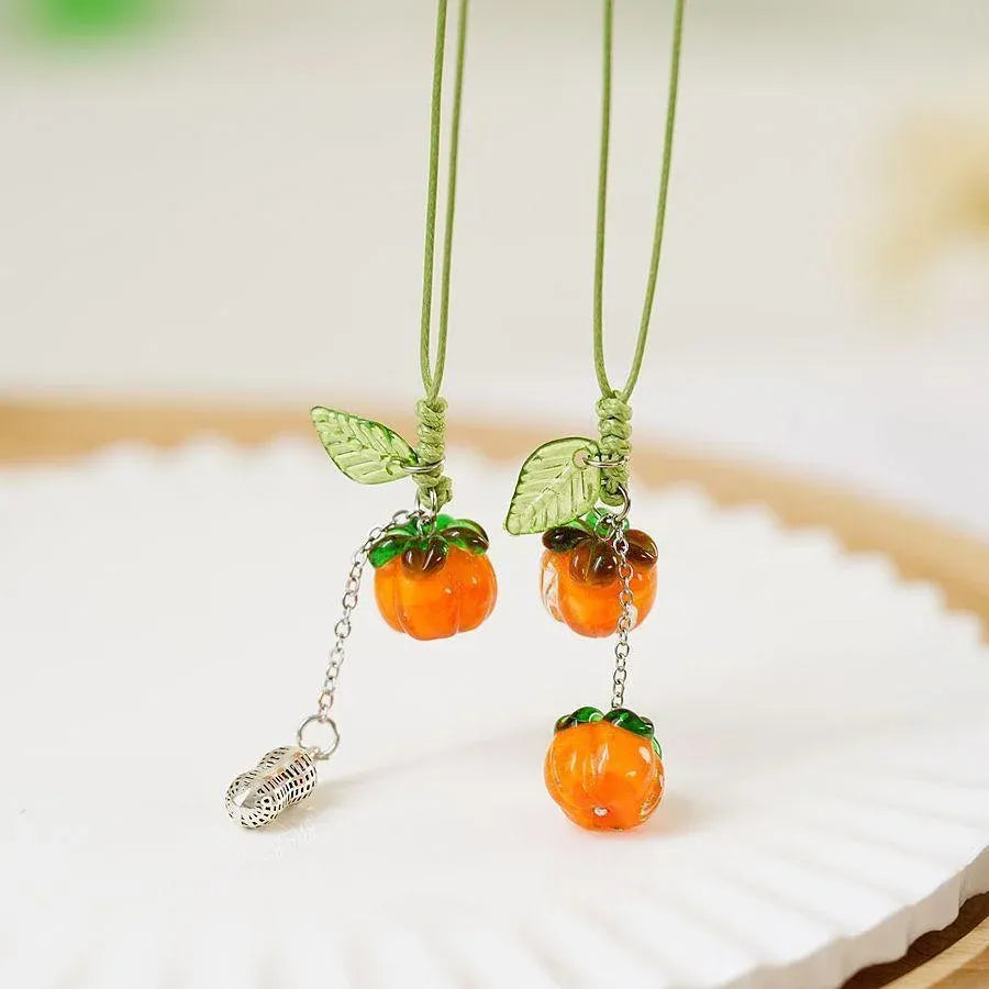 Accessories Bag Charm Key Chain Key Ring Car Keyring Ornament Persimmon Keychain - A