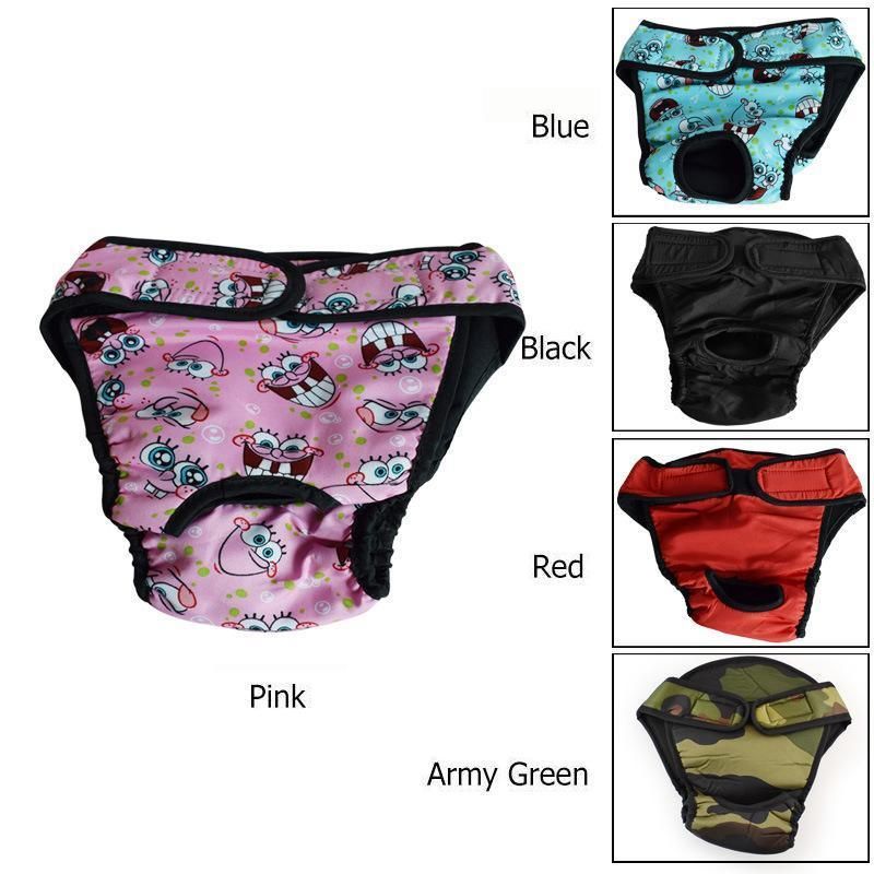 Washable Female Pet Dog Cat Nappy Diaper Physiological Pants Panties Underwear Camouflage - XXL