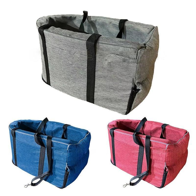 Car Pet Seat Auto Seat Center Console Dog Cat Nest Pad Removable Pet Carrier - Grey