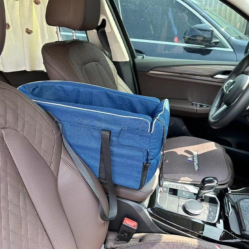 Car Pet Seat Auto Seat Center Console Dog Cat Nest Pad Removable Pet Carrier - Grey