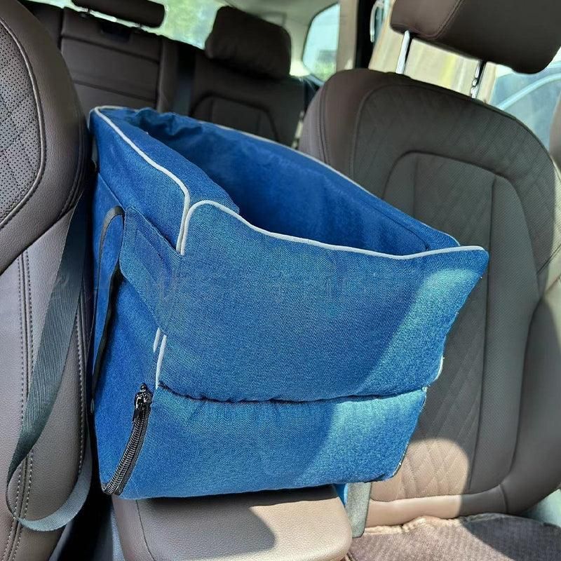 Car Pet Seat Auto Seat Center Console Dog Cat Nest Pad Removable Pet Carrier - Grey