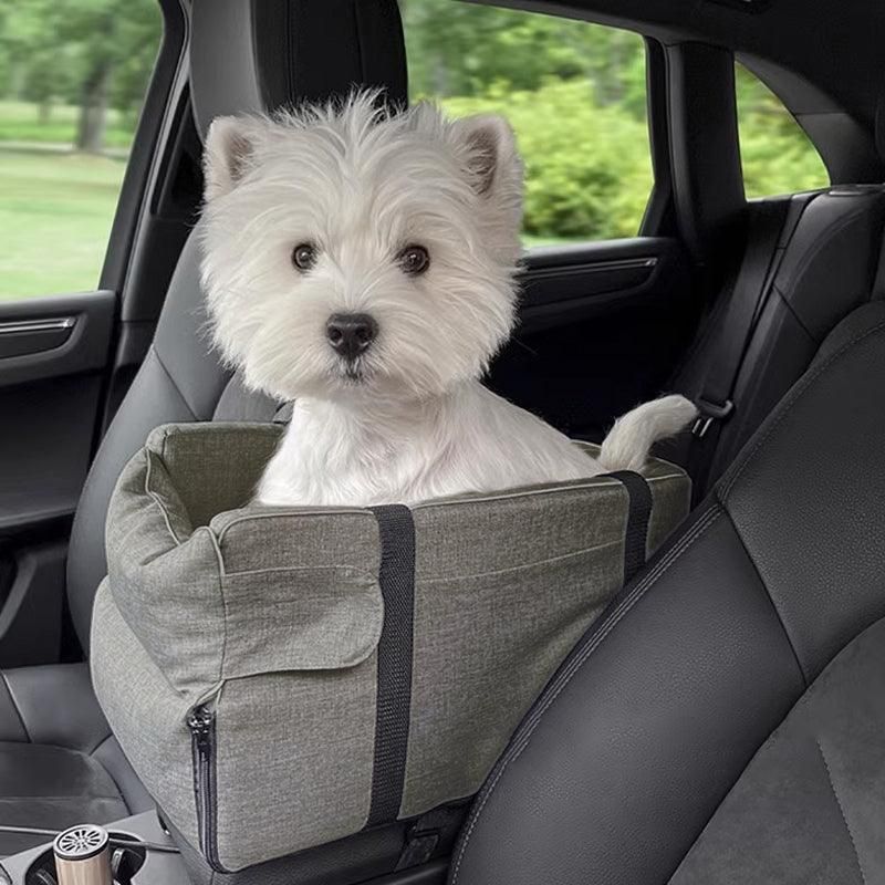 Car Pet Seat Auto Seat Center Console Dog Cat Nest Pad Removable Pet Carrier - Rose Red