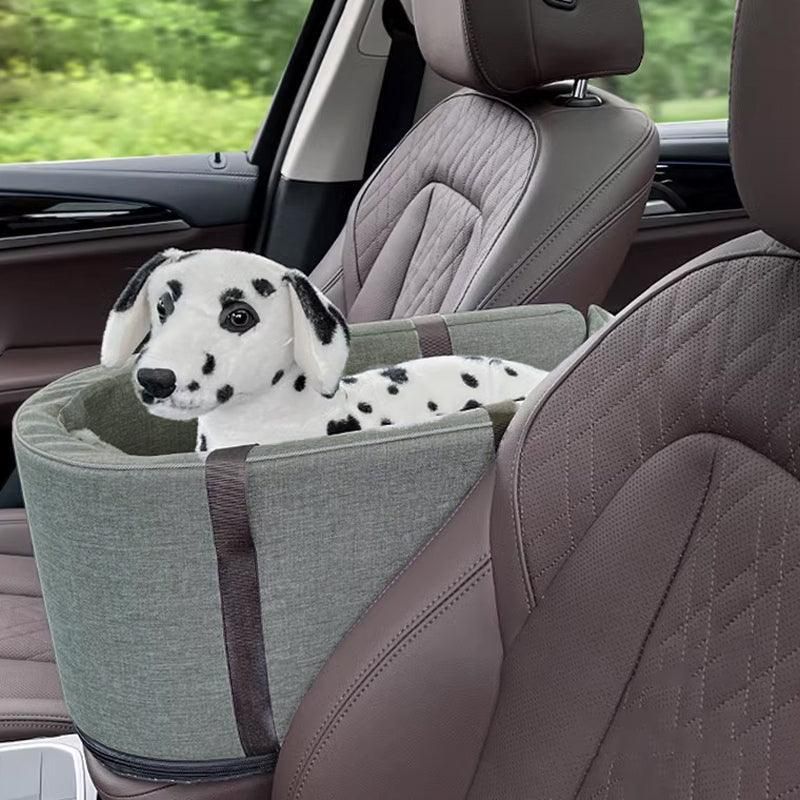 Car Pet Seat Auto Seat Center Console Dog Cat Nest Pad Removable Pet Carrier - Rose Red