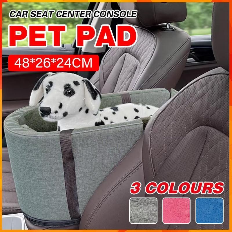 Car Pet Seat Auto Seat Center Console Dog Cat Nest Pad Removable Pet Carrier - Rose Red