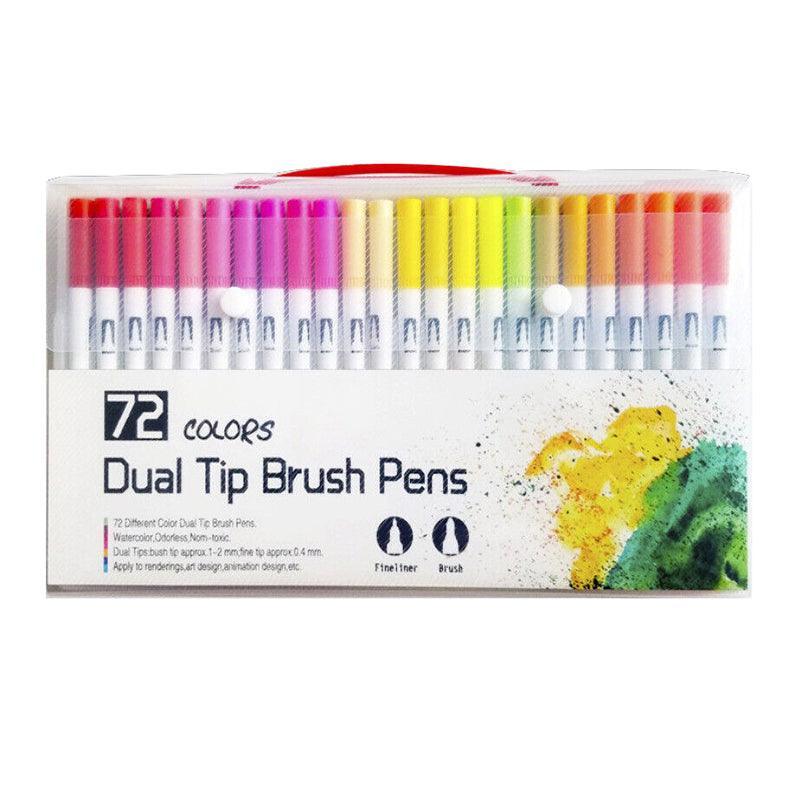 12-120 Watercolor Brush Pen Set Artist Sketch Marker - Black-12 Colours