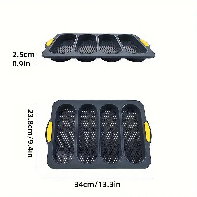 Silicone Cake Mould Oval 4 Compartment Non Stick Baking Pan Home Kitchen Tools