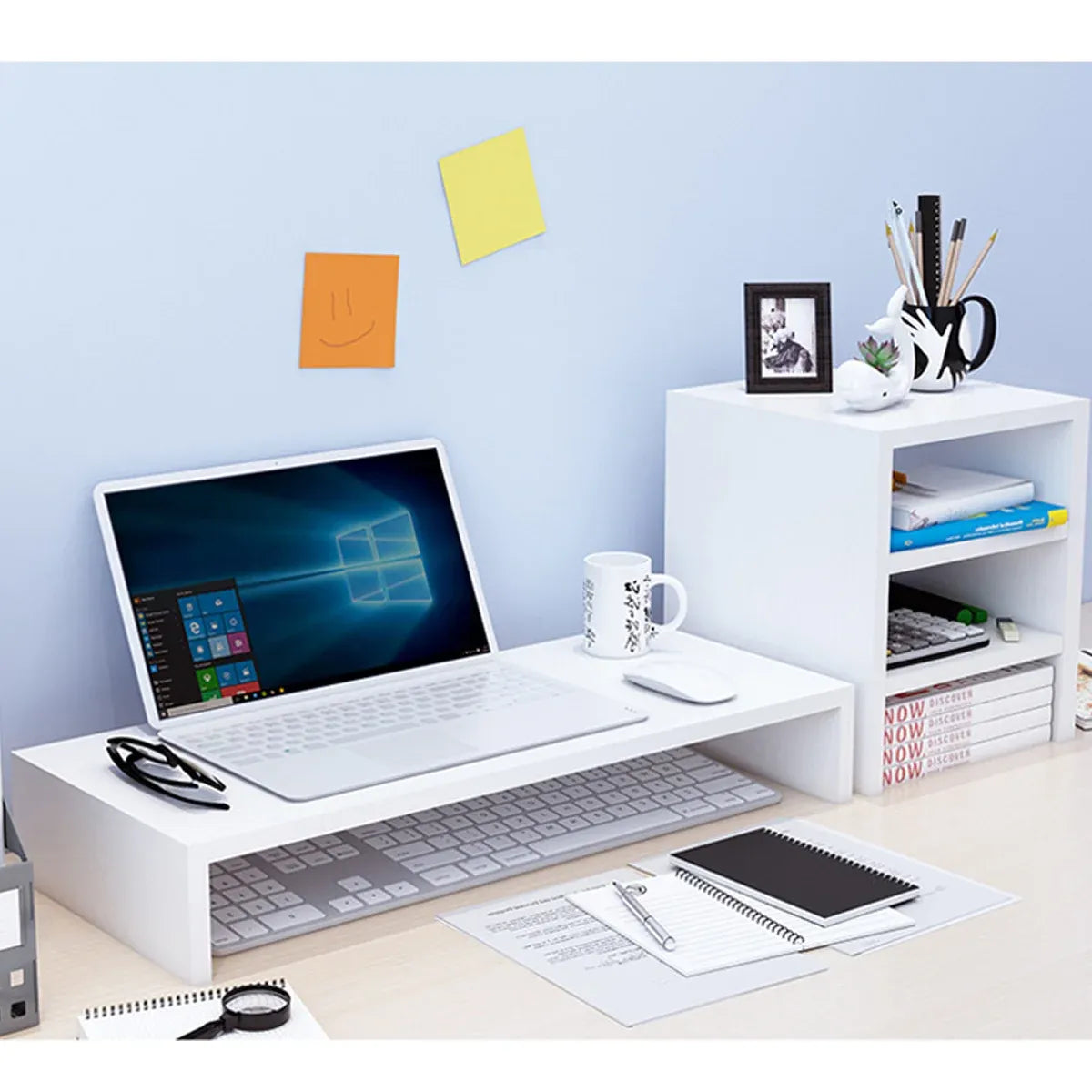 Home Office Computer Monitor Riser Stand Desk Storage Shelf