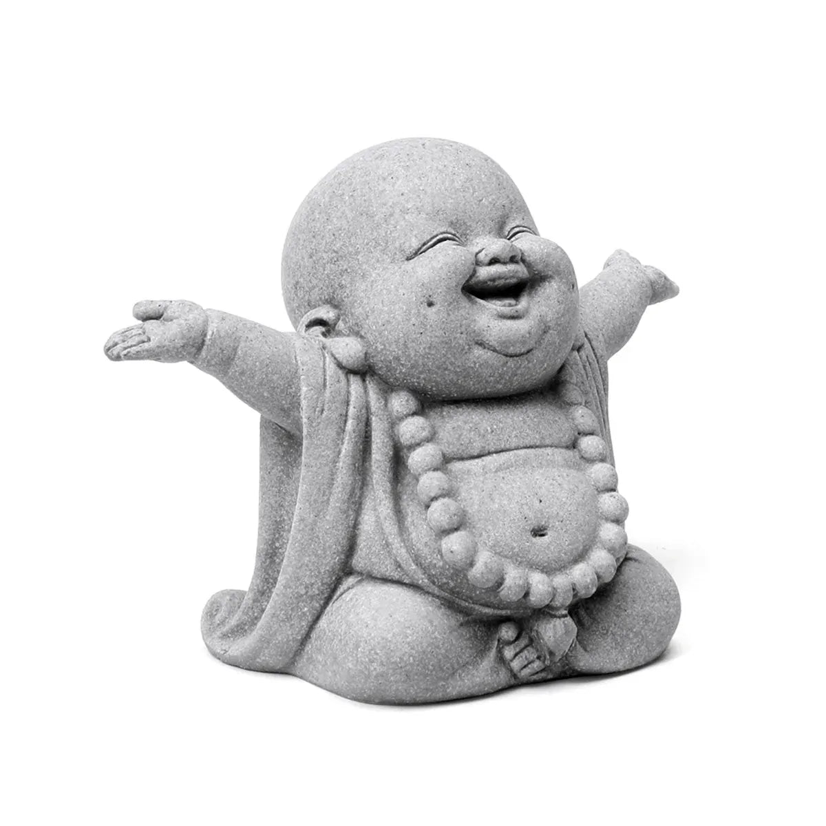 Stone Buddha Statue Fish Tank Decor Landscape Ornament Garden Sculpture Display