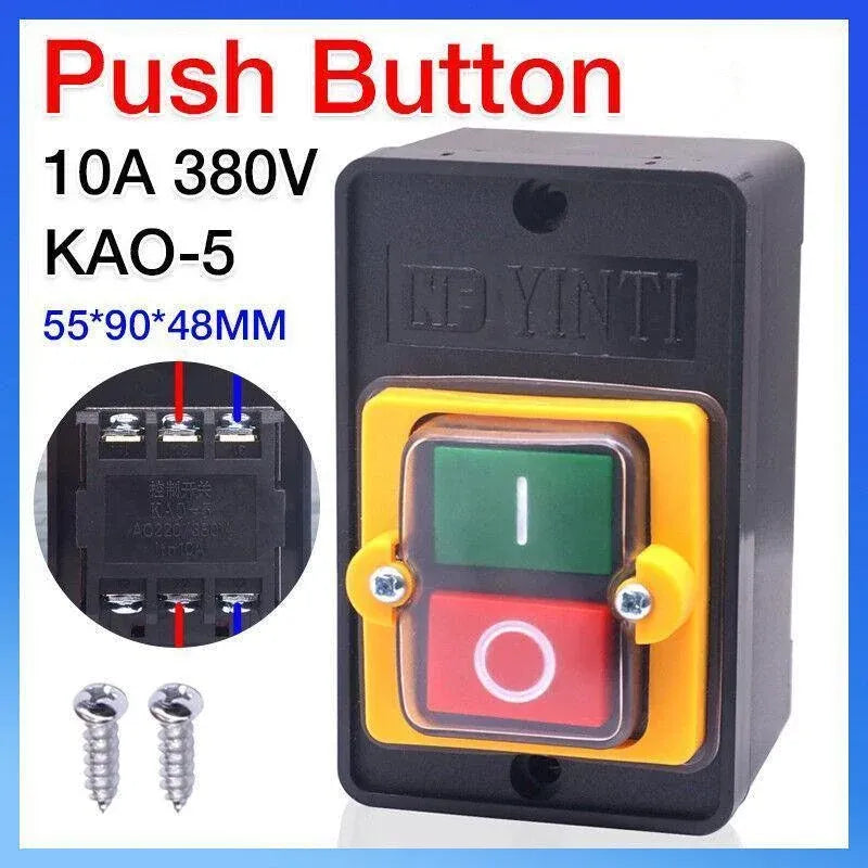 Motor Drill Switch Push Button For 10A 380V Kao-5 On/Off Water Proof Machine
