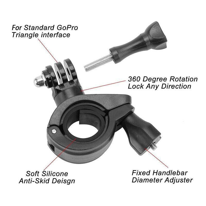 Handlebar Mount Holder Clamp For Gopro Hero 9 8 7 6 5 Bicycle Bike Motorcycle