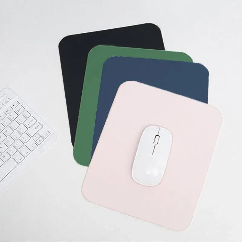 Pu Leather Gaming Mouse Pad Desk Mat Anti-Slip Speed Mousepad 22X22Cm Waterproof - Black