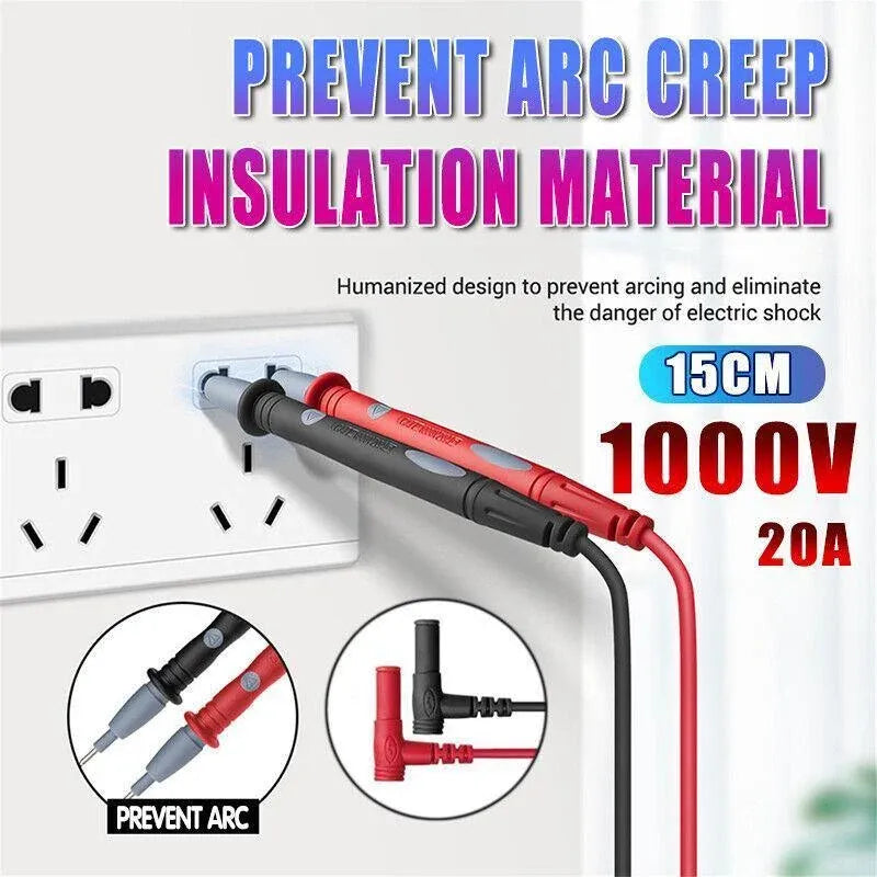 1000V 20A Multimeter Test Lead Set with PVC Probe Pen for Electrical Testing