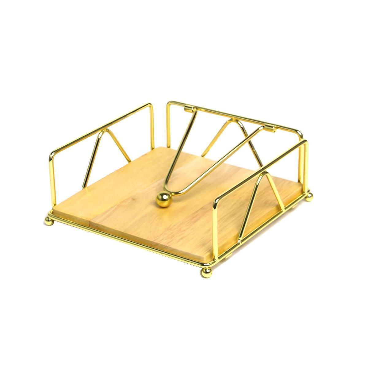 Steel Napkin Holder Serviette Rack Organiser Kitchen Serving Bar 3 Colours - Gold