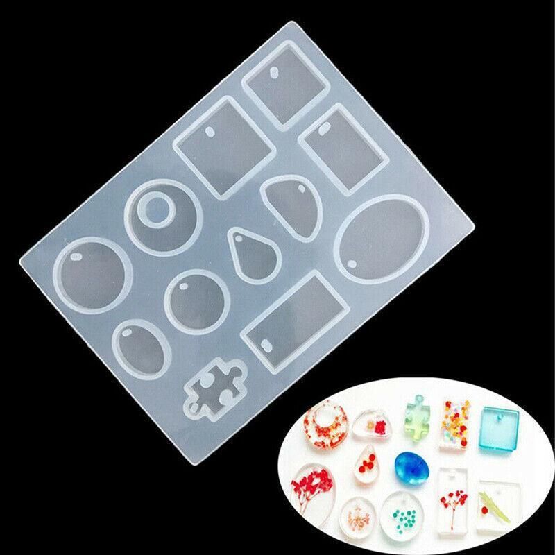 12 Silicone Moulds for DIY Jewellery Pendant Resin and Craft Making