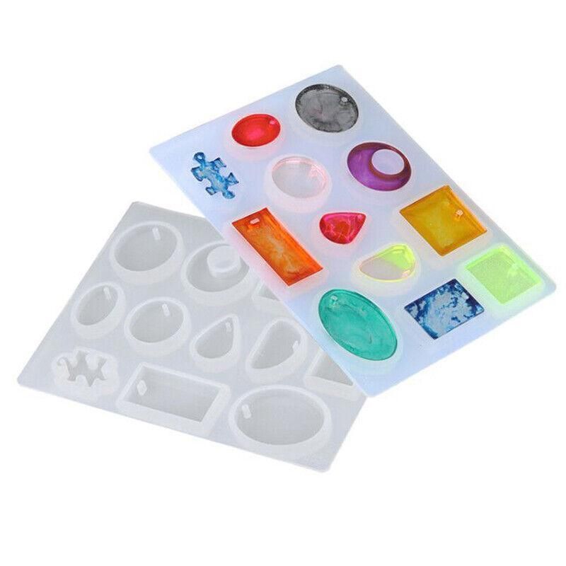 12 Silicone Moulds for DIY Jewellery Pendant Resin and Craft Making