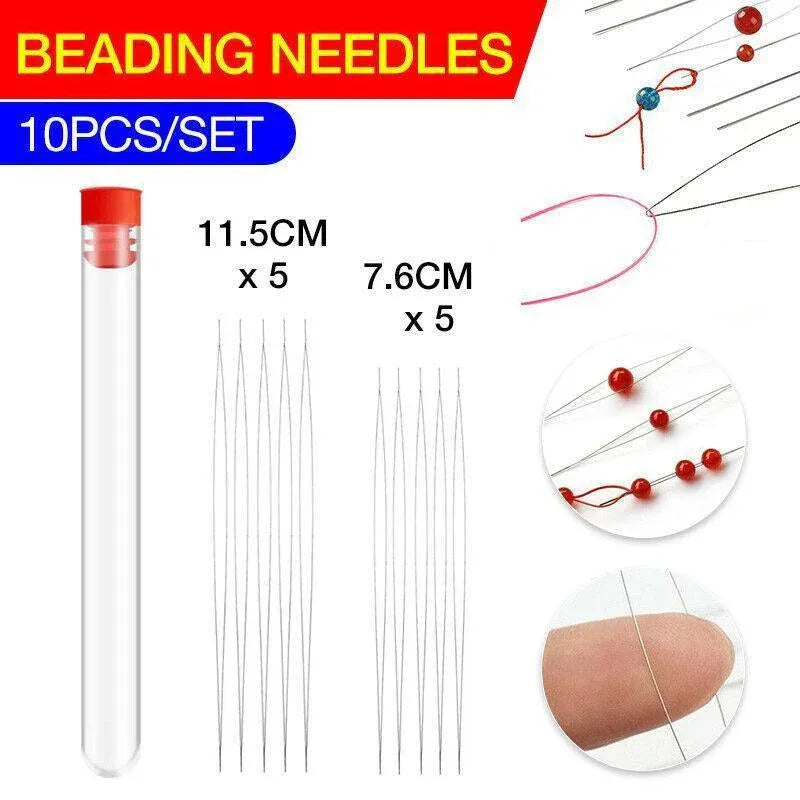 10Pc Big Eye Beading Needles for Jewelry & Bracelet DIY