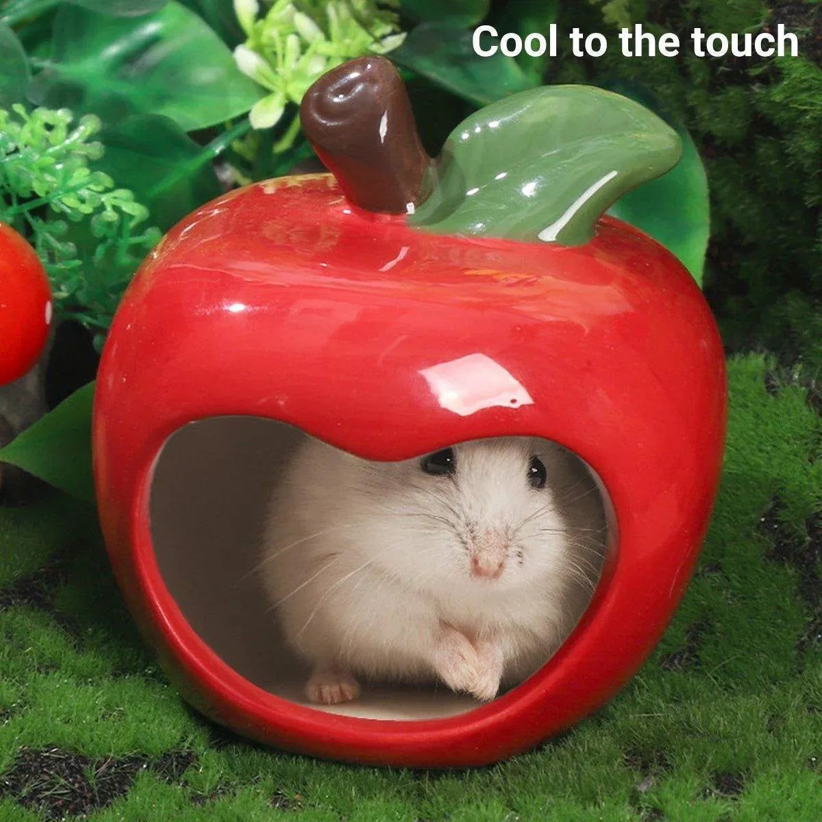 Ceramic Hamster Nest Shelter Landscaping Supplies Small Animal Hideout House - Orange