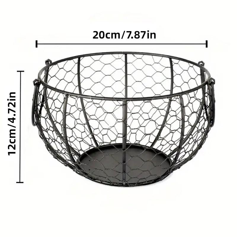 Egg Basket Fruit Storage Basket Blue Iron Basket Home Sundries Organiser Holder