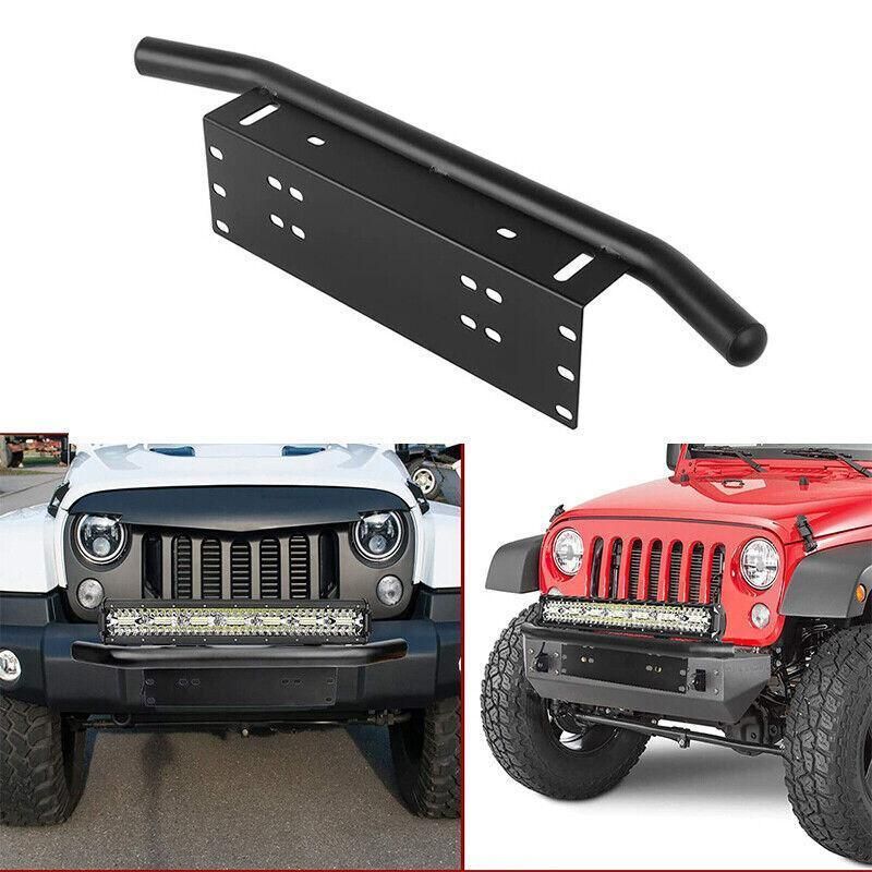 24inch Bull Bar Front Bumper License Number Plate Mount Bracket Led Light Holder