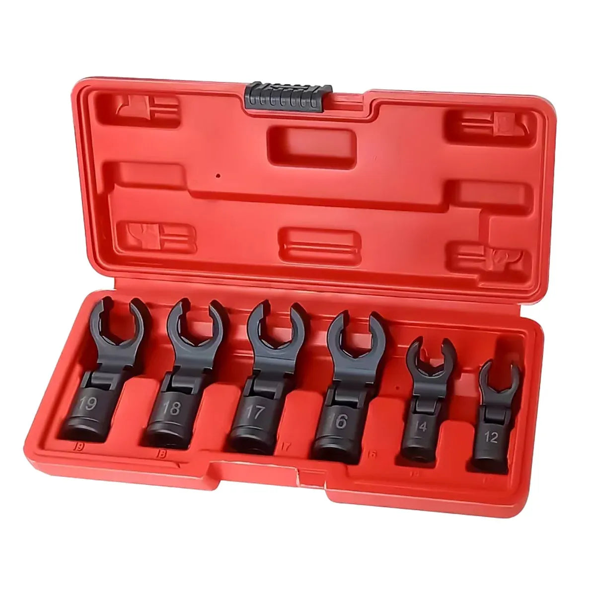 6PCS Fuel Line Wrench Set Swivel Head Injector Nozzle Tool Kit