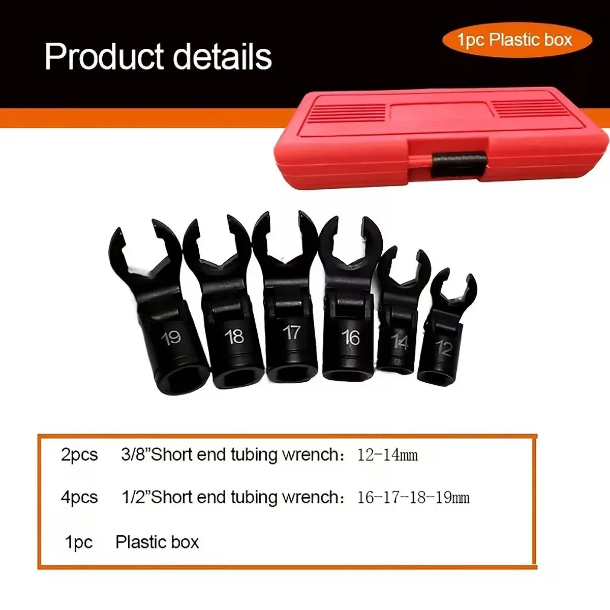 6PCS Fuel Line Wrench Set Swivel Head Injector Nozzle Tool Kit