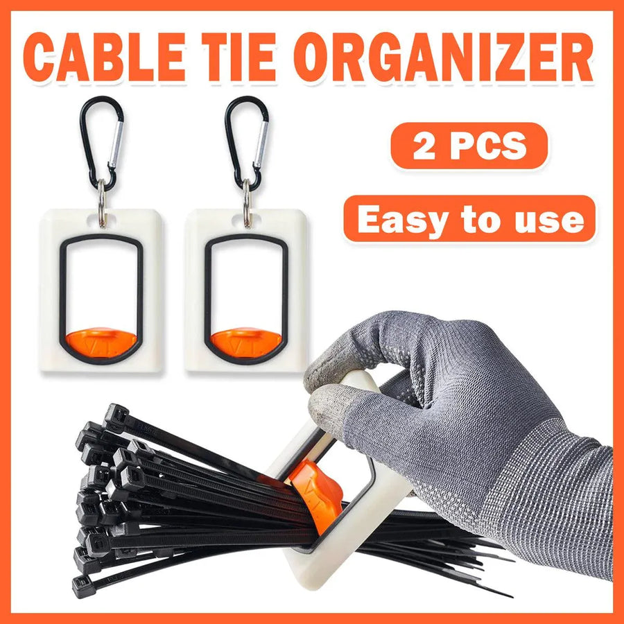 2pcs Square Cable Tie Organizer Fluorescent Portable Holder for Wire Management
