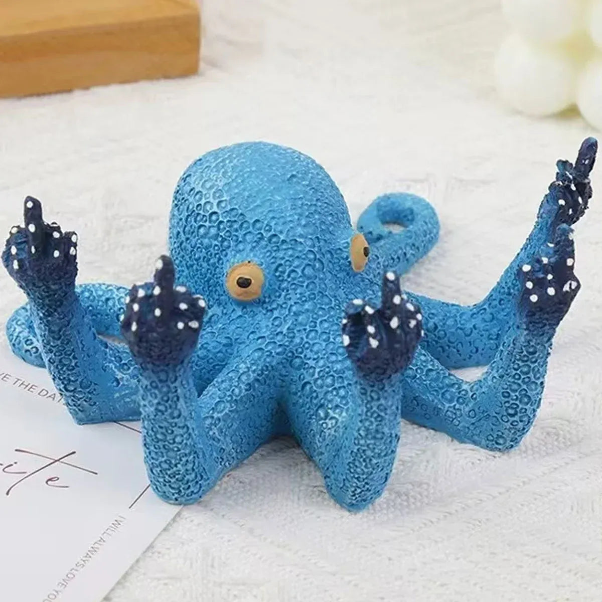 Resin Octopus Figurine Ornament Simulation Octopus Sculpture Home Decor Desktop