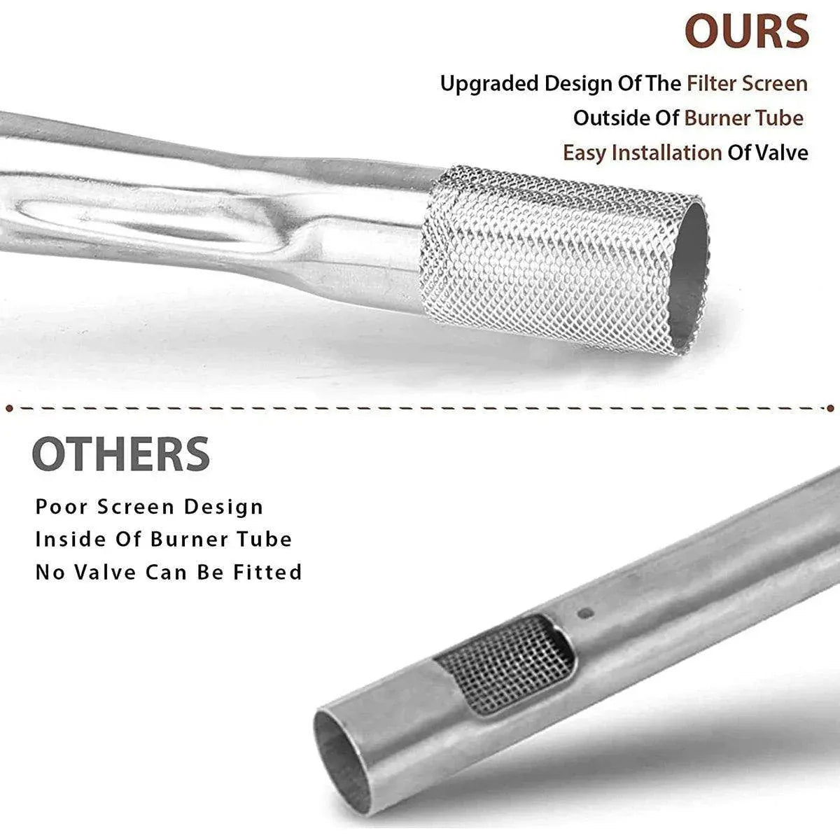 For Weber Q200 Q220 Q2000 Q2200 Stainless Steel Grill Burner Tube With Screw