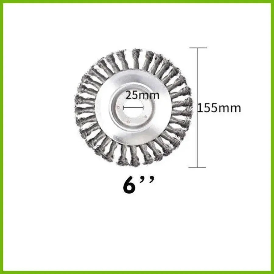 6/8inch Weed Brush Steel Wire Trimmer Wheel Garden Lawnmower Head Tool Grass Cutter - 6''