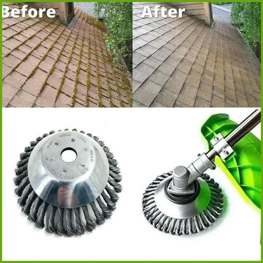 6/8inch Weed Brush Steel Wire Trimmer Wheel Garden Lawnmower Head Tool Grass Cutter - 6''