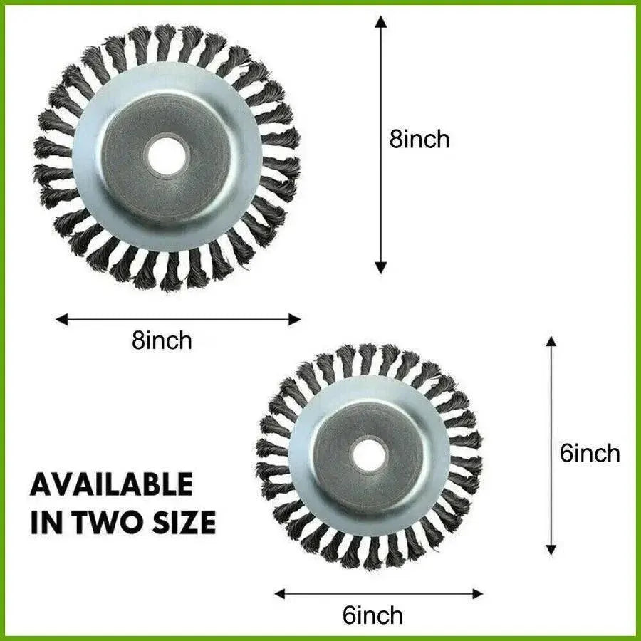 6/8inch Weed Brush Steel Wire Trimmer Wheel Garden Lawnmower Head Tool Grass Cutter - 6''