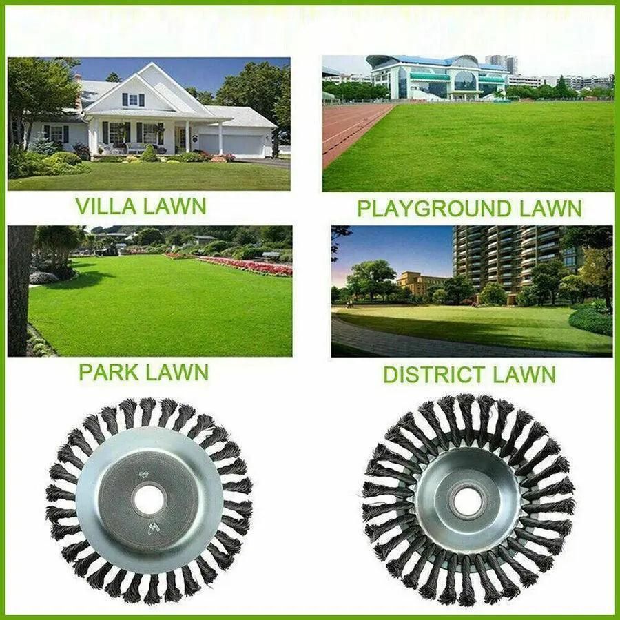 6/8inch Weed Brush Steel Wire Trimmer Wheel Garden Lawnmower Head Tool Grass Cutter - 6''