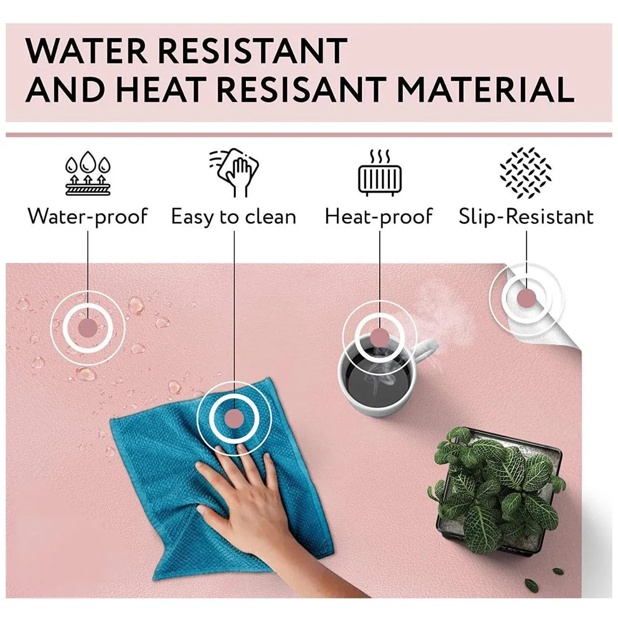 Large Leather Gaming Mouse Pad Waterproof Desk Keyboard Mat 120 x 60cm - Light Blue
