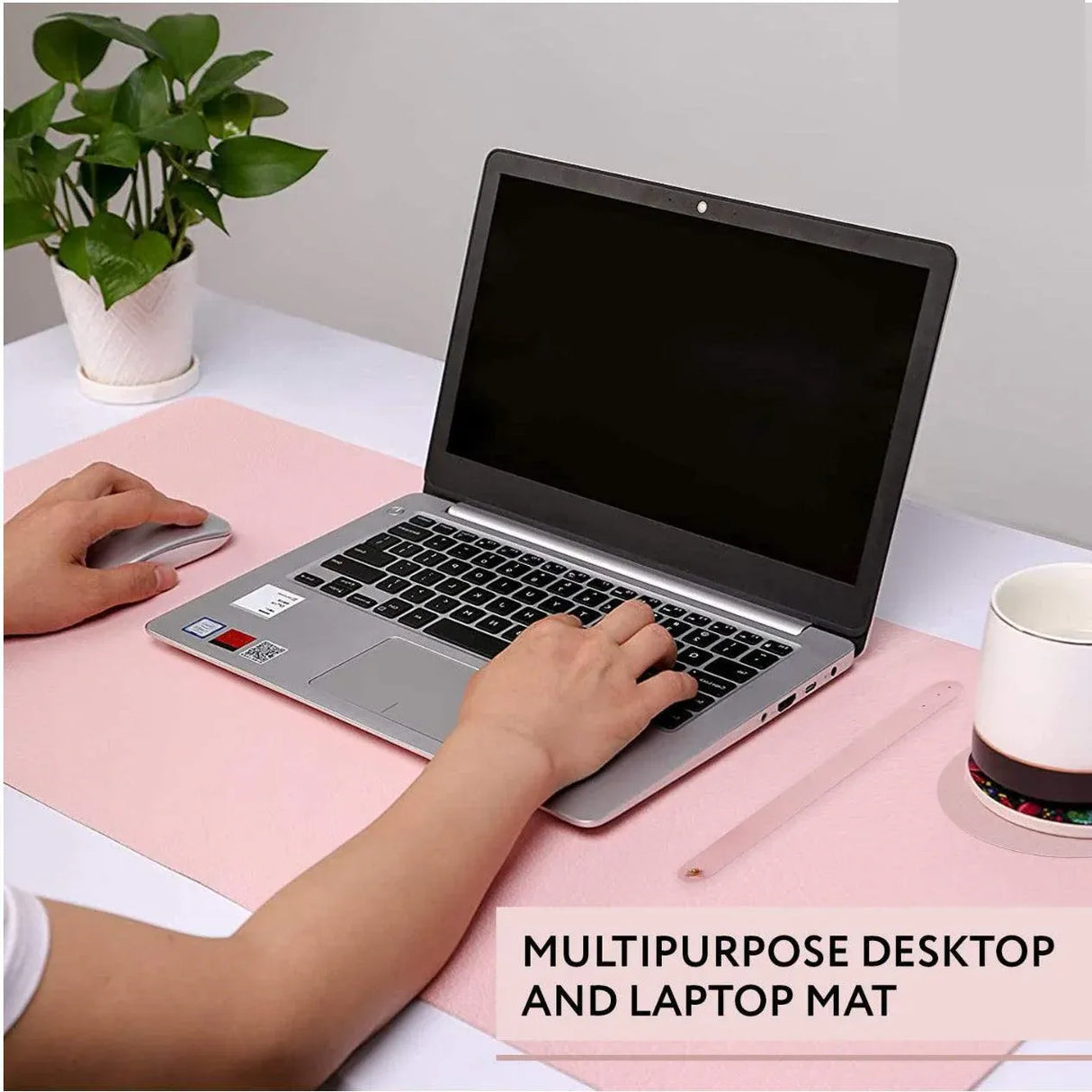 Large Leather Gaming Mouse Pad Waterproof Desk Keyboard Mat 120 x 60cm - Light Blue