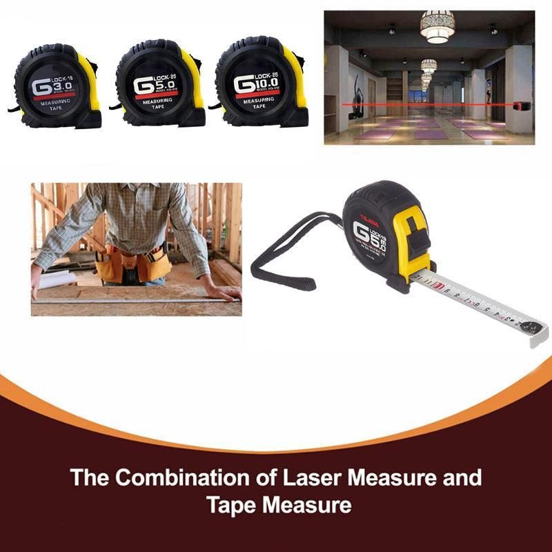 Steel Measuring Tape with Lock Rubber Grip Metric and Inch Ruler 3M 5M 10M - 3M