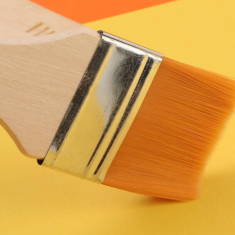 3Pack Art Brushes Flat Paint Set Drawing Painting Wooden Handle Craft