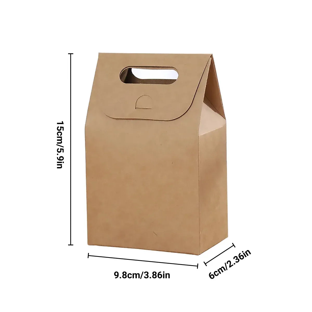 50PCS Portable Kraft Paper Gift Boxes for Birthday Holiday Wrapping