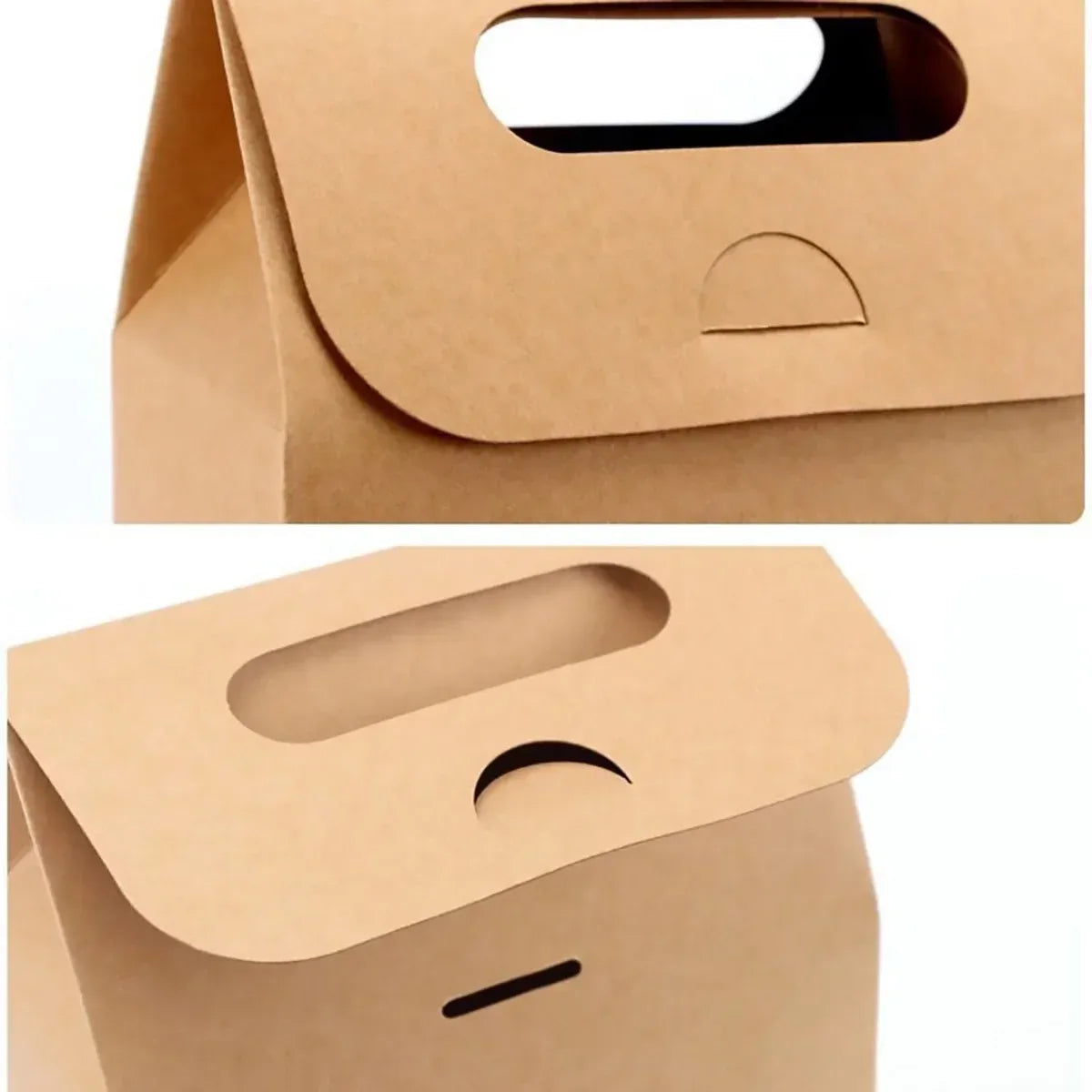 50PCS Portable Kraft Paper Gift Boxes for Birthday Holiday Wrapping
