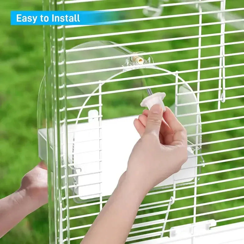 3in1 Parrot Bath Basin Bird Bathtub Cage or Accessory Pet Bird Feeder Water Bowl - Overdress