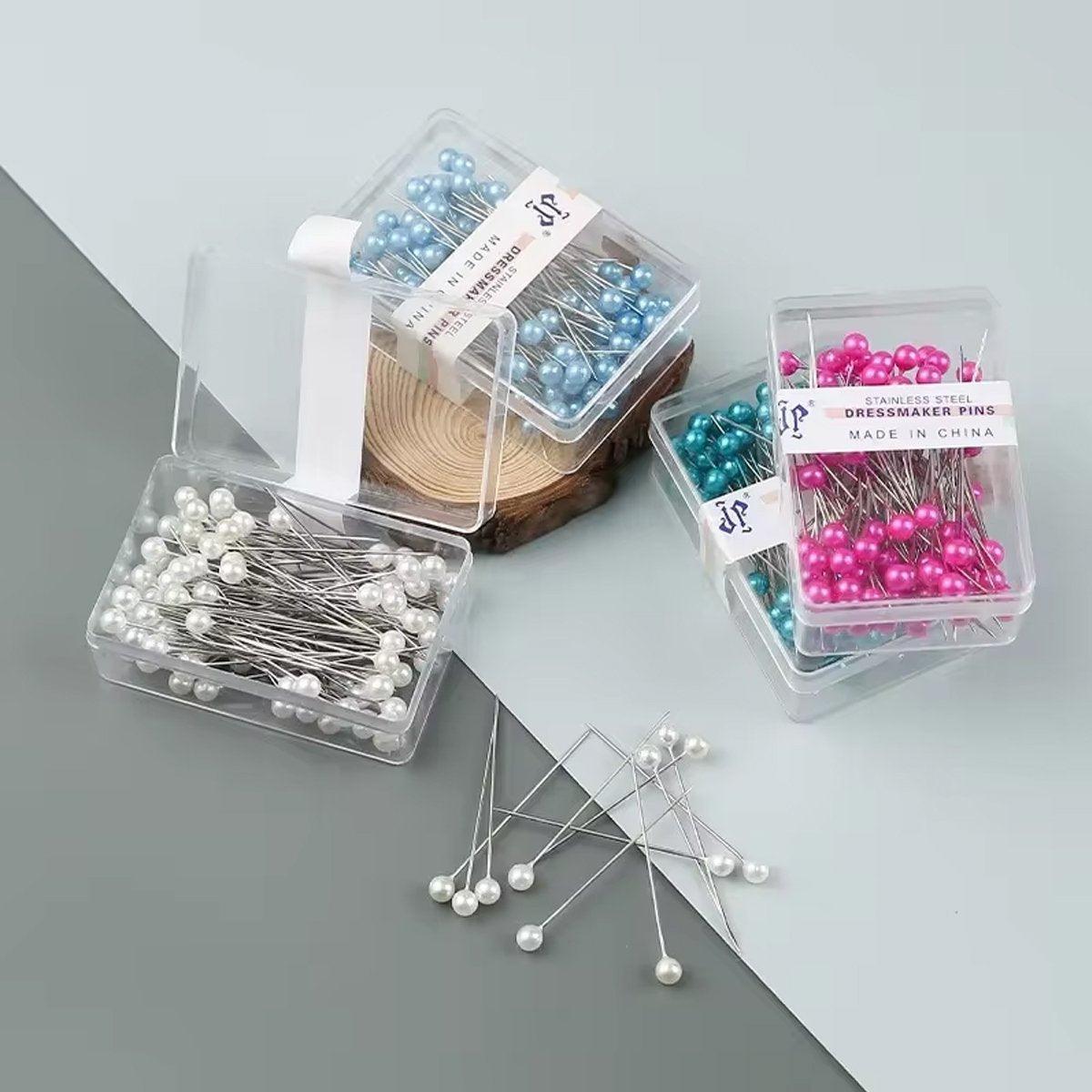 9Boxs Multicolor Pearl Head Pins Sewing Craft Needles for Cross Stitch Quilting