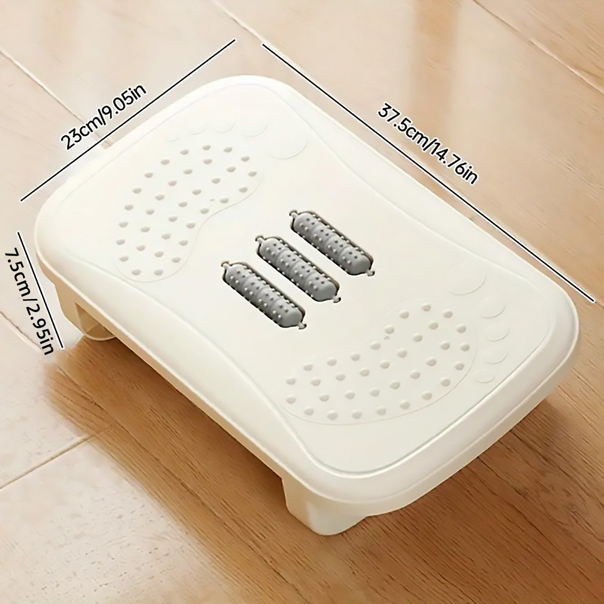 Ergonomic Office Footrest Adjustable Under Desk Stool Anti Fatigue Foot Support - Blue