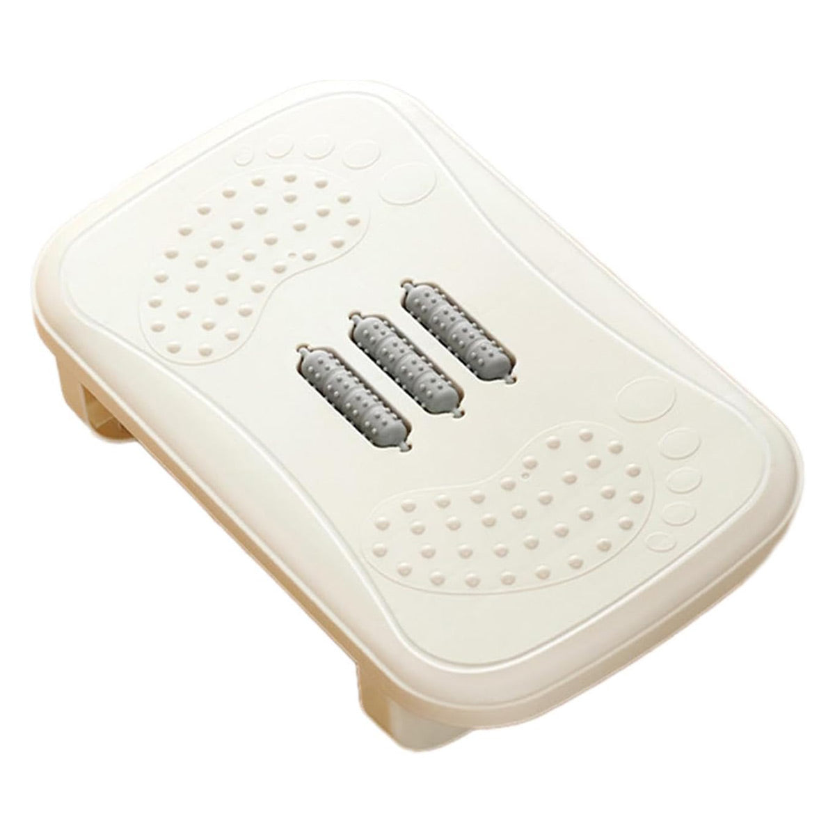 Ergonomic Office Footrest Adjustable Under Desk Stool Anti Fatigue Foot Support - White