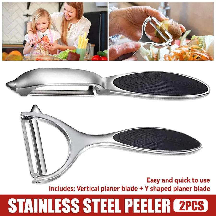 2PCS Stainless Steel Peeler Knife for Fruit Vegetable Peeling Kitchen Tools