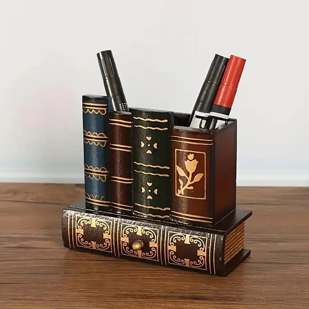 European Retro Pen Holder Creative Desktop Storage Box Office Decorations Gift