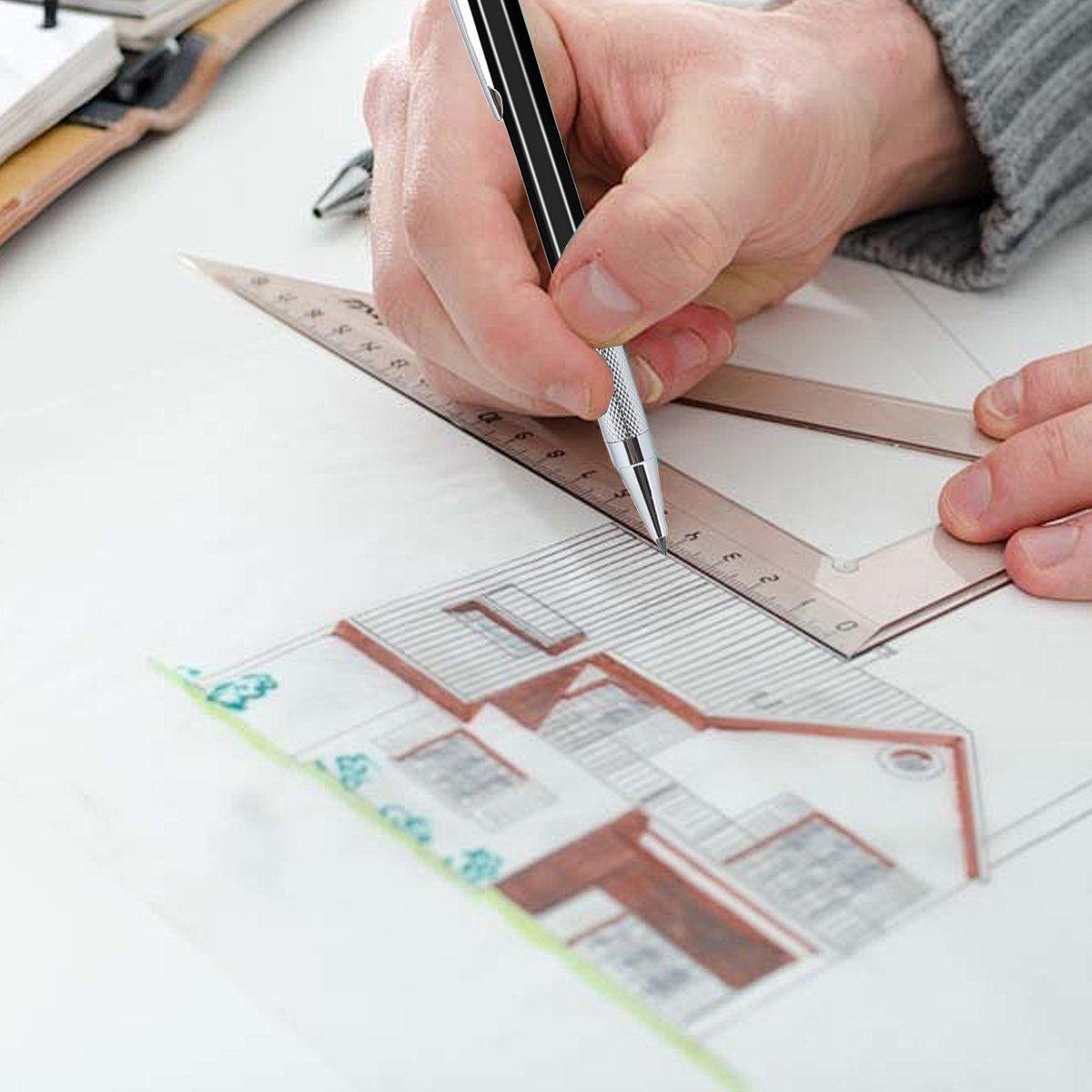 2mm HB Lead Holder Pen Automatic Mechanical Drafting Drawing Pencil Art Tool - Blue(1PCS)+Black(1PCS)