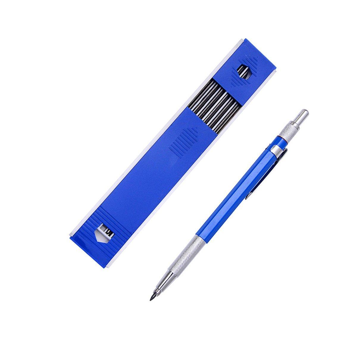 2mm HB Lead Holder Pen Automatic Mechanical Drafting Drawing Pencil Art Tool - Blue(1PCS)+Black(1PCS)