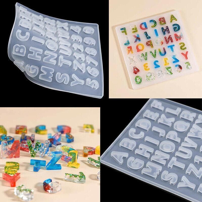 Alphabet Number Silicone Pendant Mold Necklace Jewelry Resin Mould Casting Craft