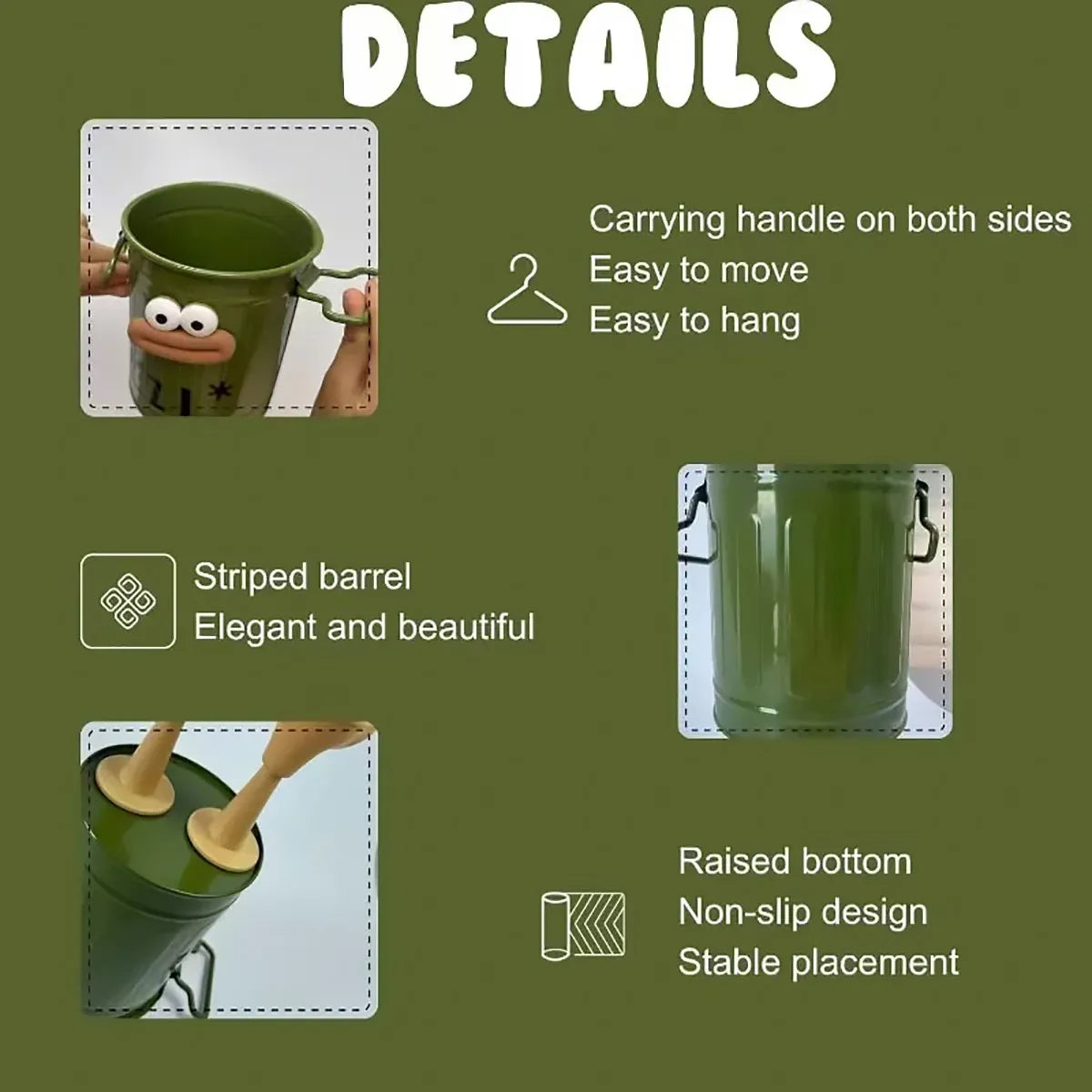 Cartoon Character Pen Holder with Handle for Desk Decor and Storage