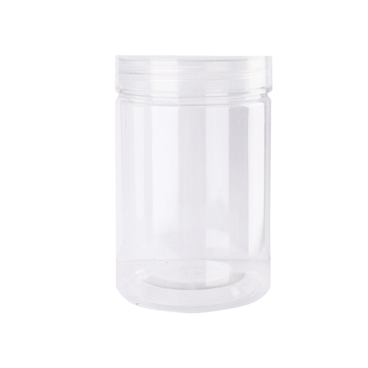 Wide Mouth Plastic Food Bottles 50pcs Transparent Sealed Storage Tanks Container - 10cm x 8.5cm